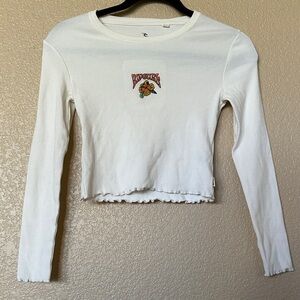 Rip Curl White Long Sleeve Ribbed Tee